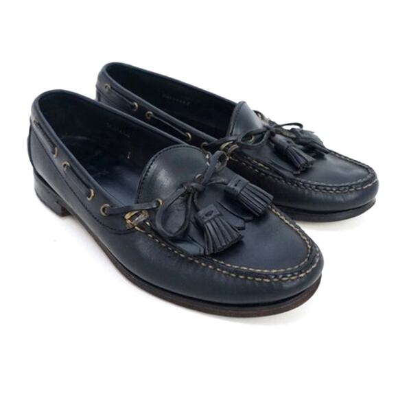 Polo Ralph Lauren Tassel Penny Loafers Black Leather Mens 9.5 main image 9